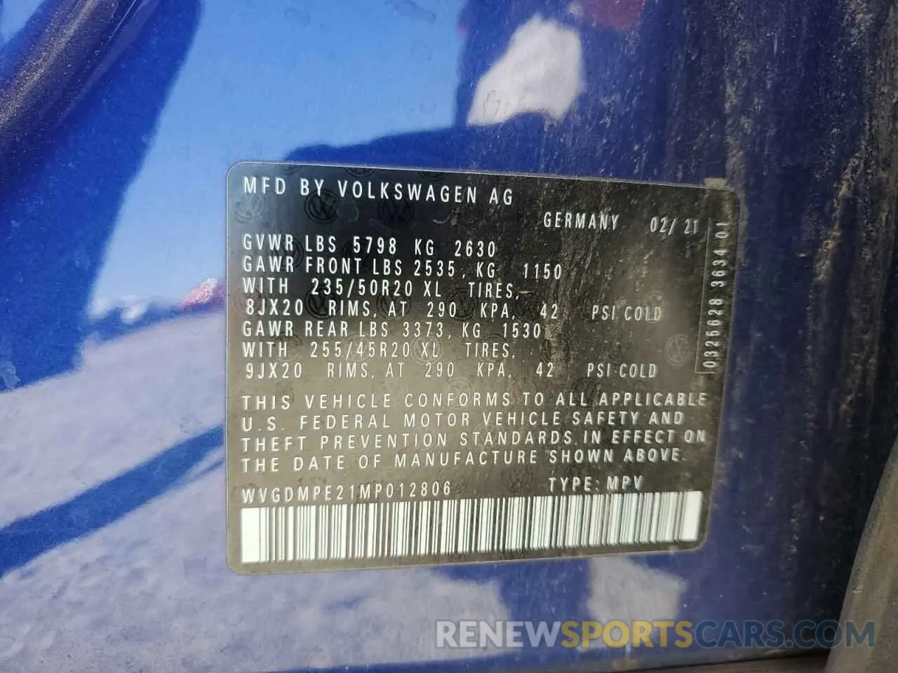 13 Фотография поврежденного автомобиля WVGDMPE21MP012806 VOLKSWAGEN ID.4 FIRST 2021