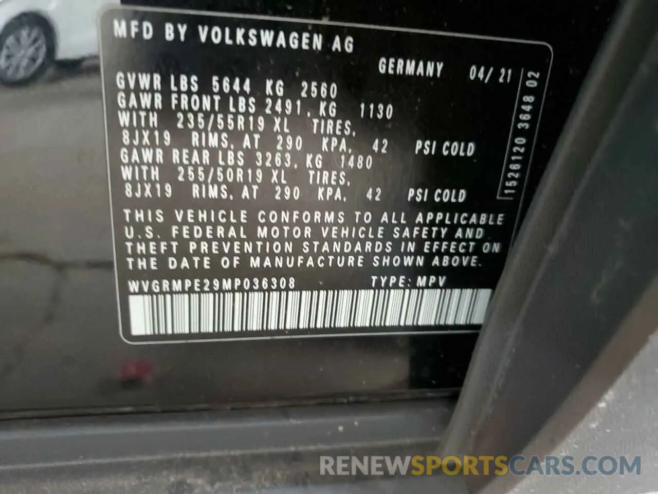 13 Photograph of a damaged car WVGRMPE29MP036308 VOLKSWAGEN ID.4 PRO 2021