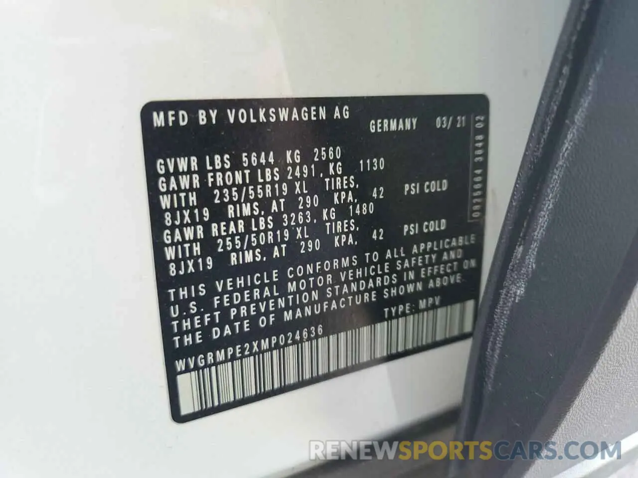 13 Photograph of a damaged car WVGRMPE2XMP024636 VOLKSWAGEN ID.4 PRO 2021