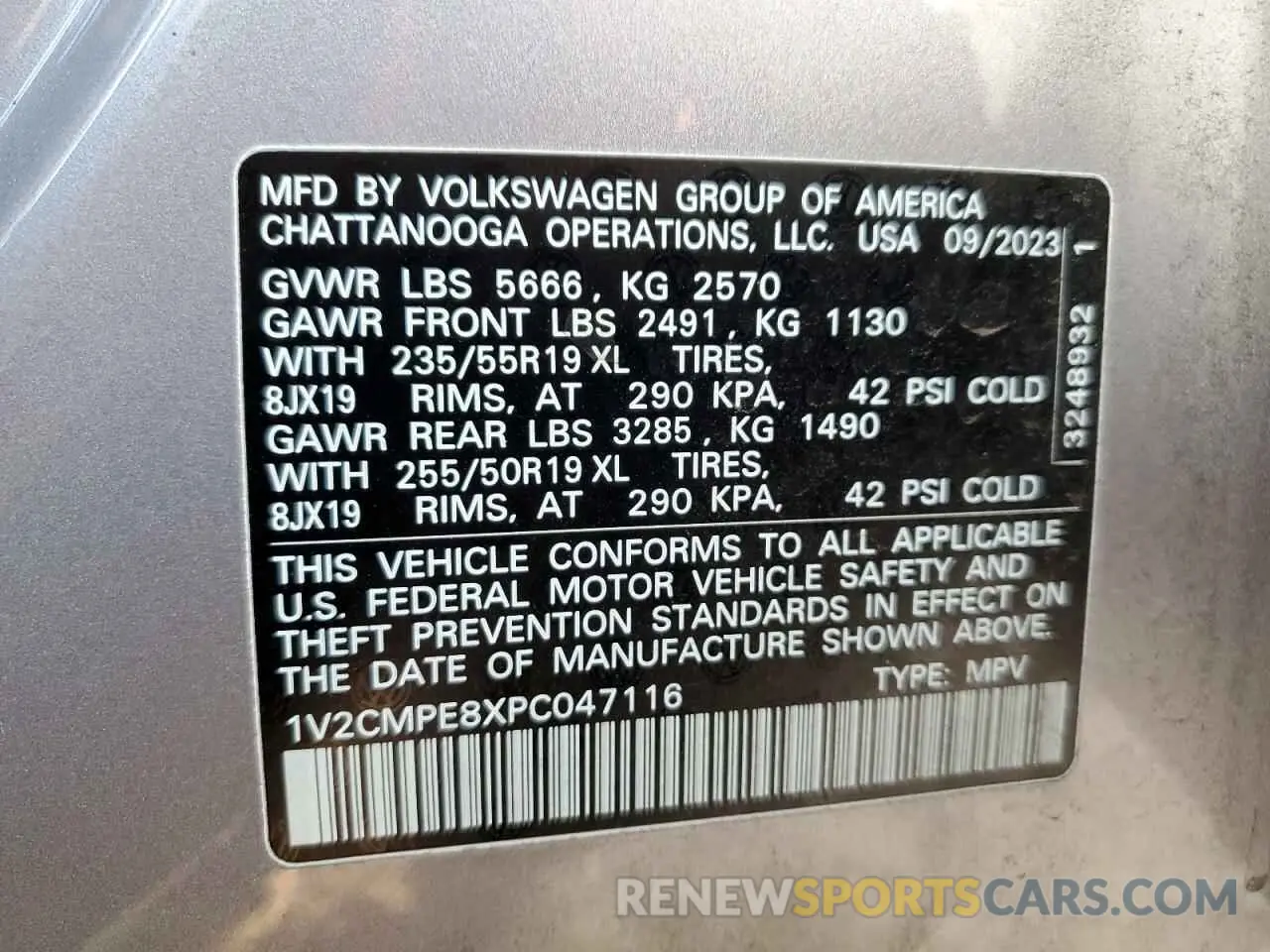 14 Photograph of a damaged car 1V2CMPE8XPC047116 VOLKSWAGEN ID.4 PRO 2023
