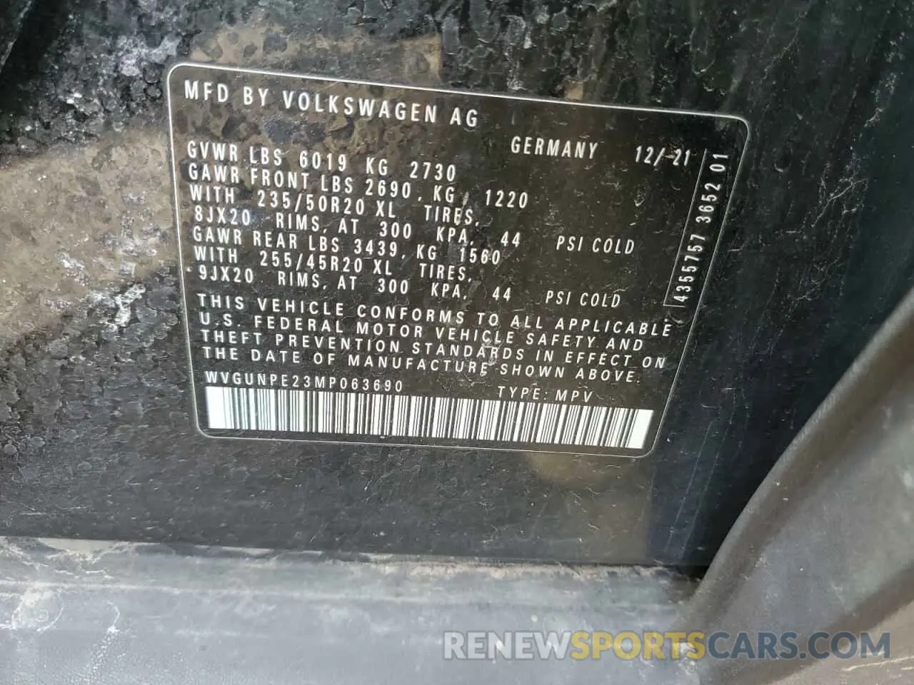 13 Photograph of a damaged car WVGUNPE23MP063690 VOLKSWAGEN ID.4 PRO S 2021