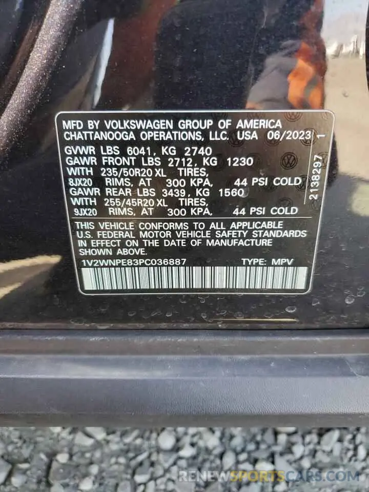 13 Фотография поврежденного автомобиля 1V2WNPE83PC036887 VOLKSWAGEN ID.4 PRO S 2023