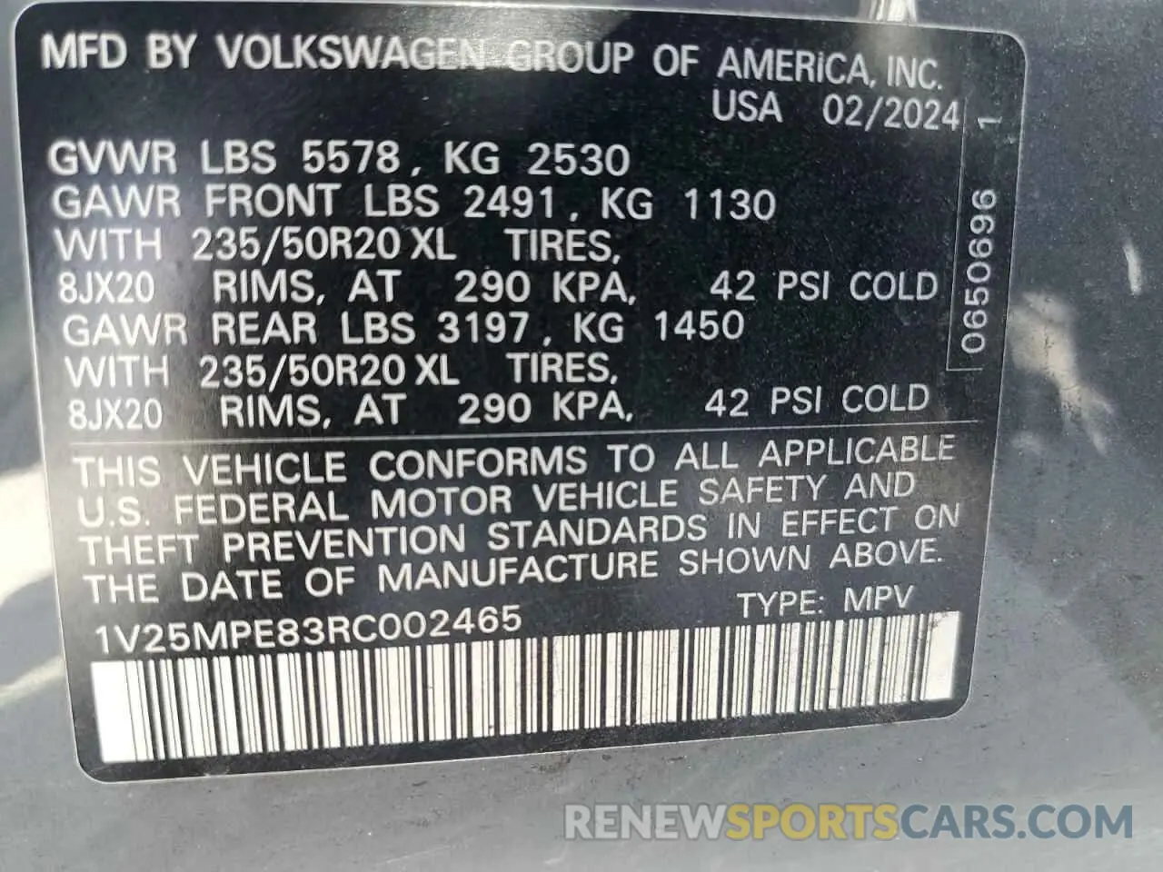 13 Photograph of a damaged car 1V25MPE83RC002465 VOLKSWAGEN ID.4 S 2024