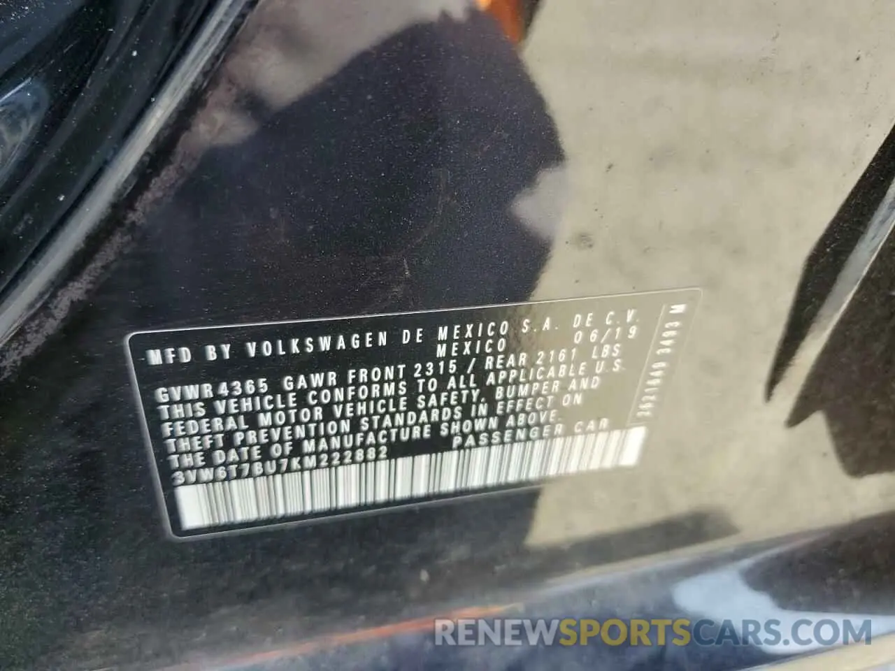 12 Фотография поврежденного автомобиля 3VW6T7BU7KM222882 VOLKSWAGEN JETTA 2019