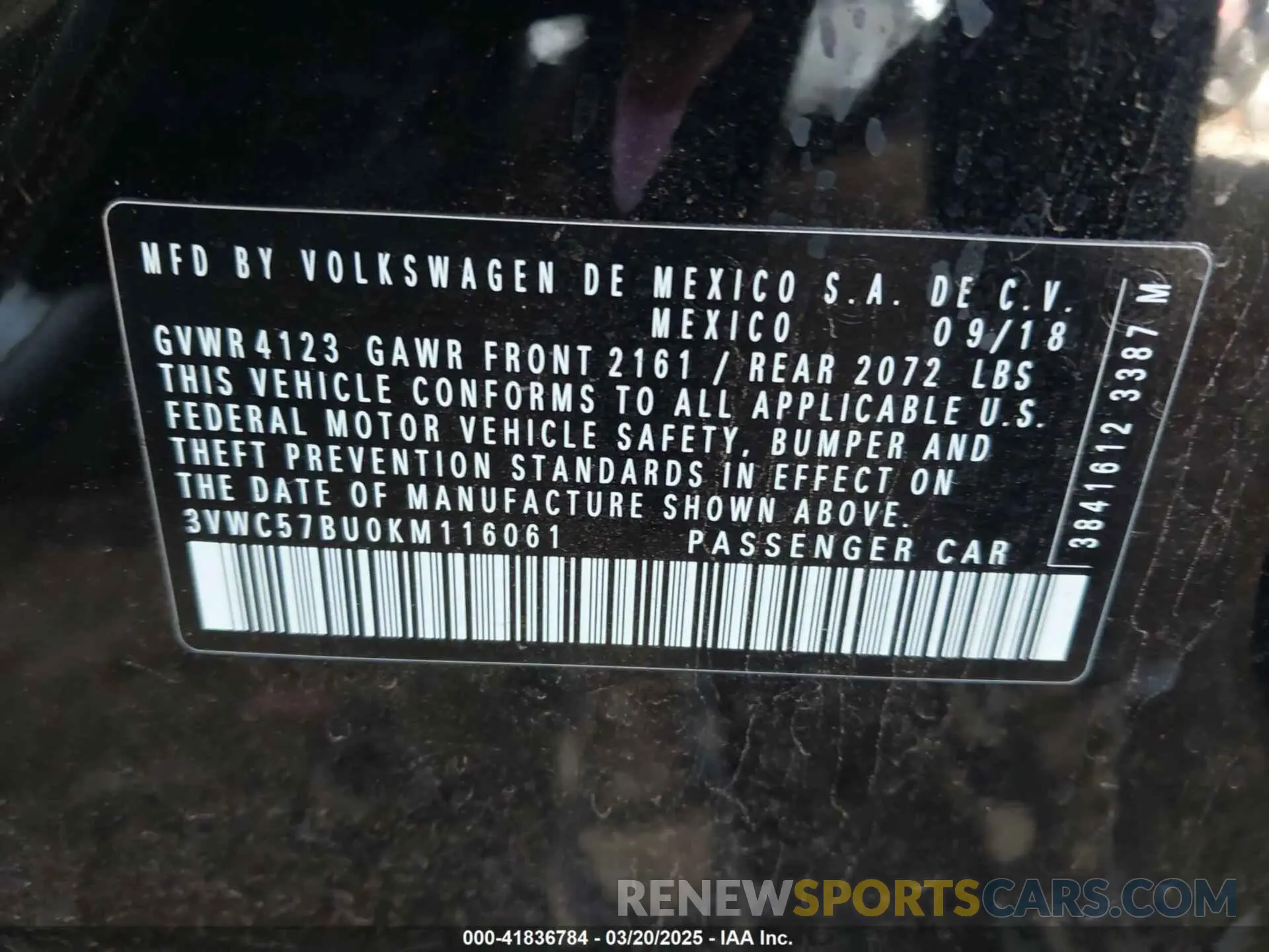 9 Photograph of a damaged car 3VWC57BU0KM116061 VOLKSWAGEN JETTA 2019