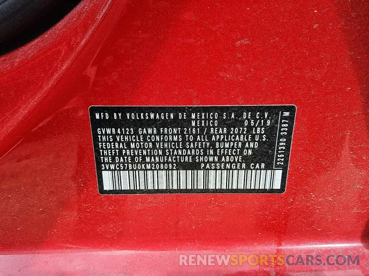 12 Фотография поврежденного автомобиля 3VWC57BU0KM208092 VOLKSWAGEN JETTA 2019