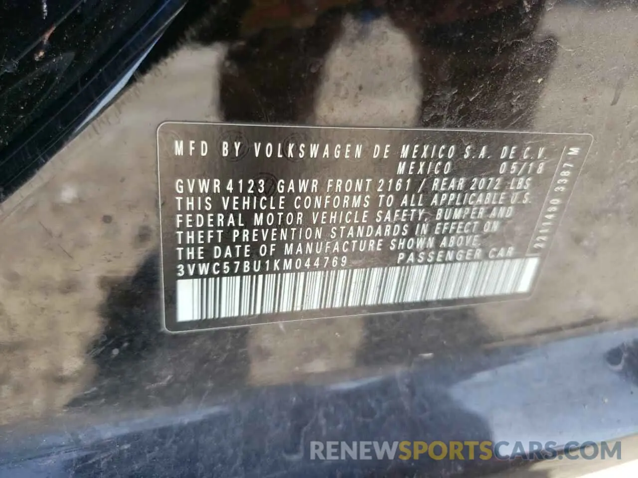 12 Photograph of a damaged car 3VWC57BU1KM044769 VOLKSWAGEN JETTA 2019