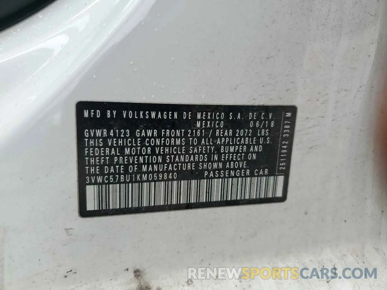 13 Фотография поврежденного автомобиля 3VWC57BU1KM059840 VOLKSWAGEN JETTA 2019