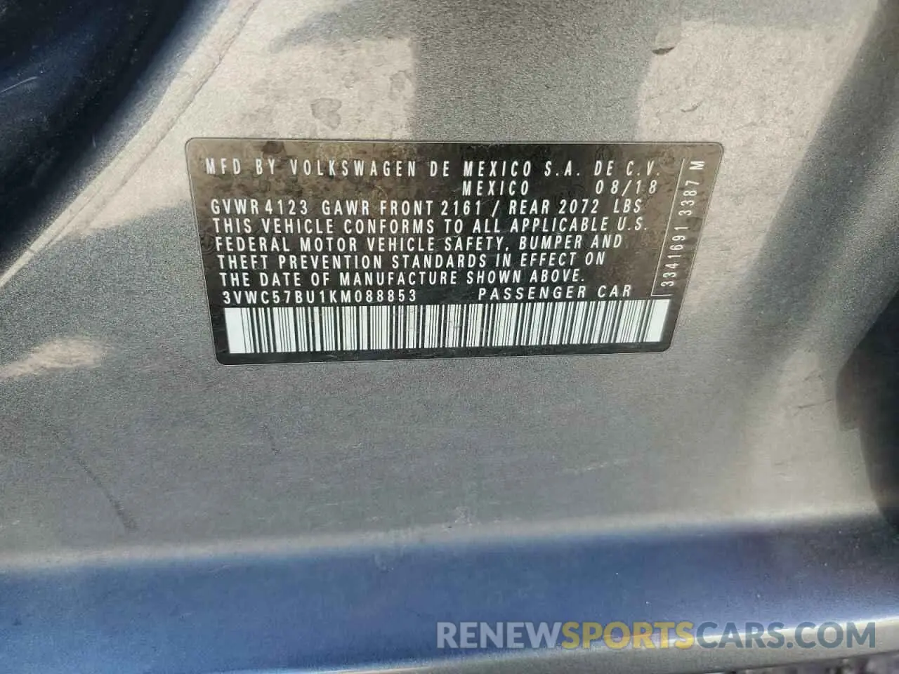12 Фотография поврежденного автомобиля 3VWC57BU1KM088853 VOLKSWAGEN JETTA 2019