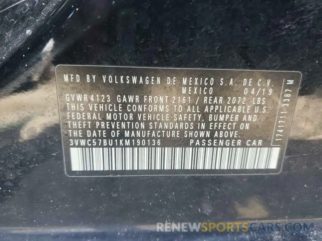 12 Фотография поврежденного автомобиля 3VWC57BU1KM190136 VOLKSWAGEN JETTA 2019