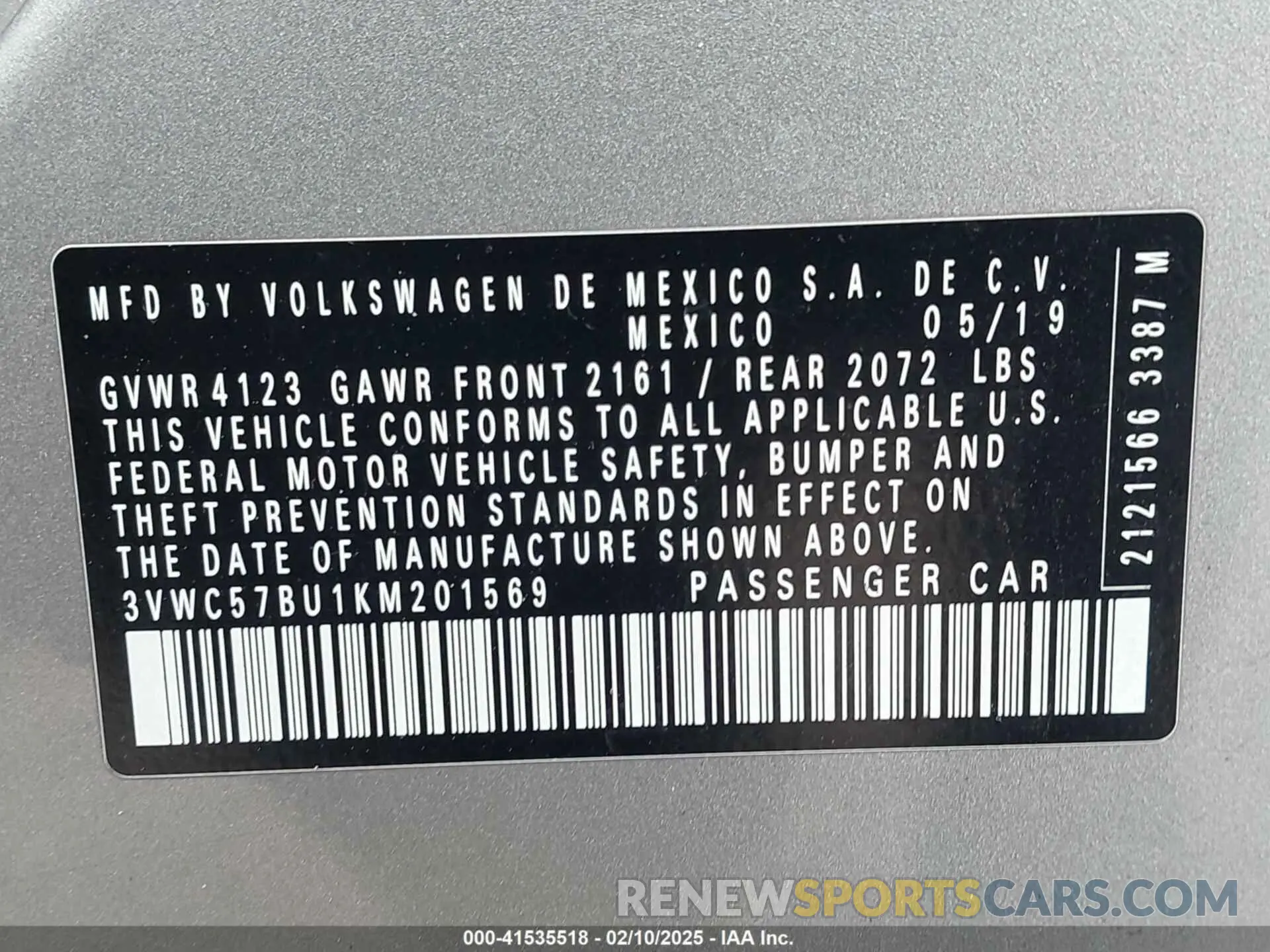 9 Фотография поврежденного автомобиля 3VWC57BU1KM201569 VOLKSWAGEN JETTA 2019