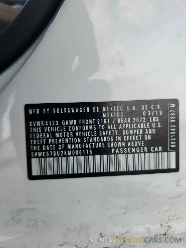 13 Photograph of a damaged car 3VWC57BU2KM006175 VOLKSWAGEN JETTA 2019