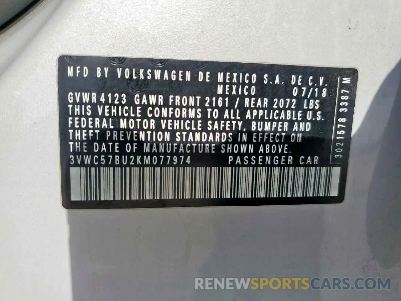 12 Фотография поврежденного автомобиля 3VWC57BU2KM077974 VOLKSWAGEN JETTA 2019
