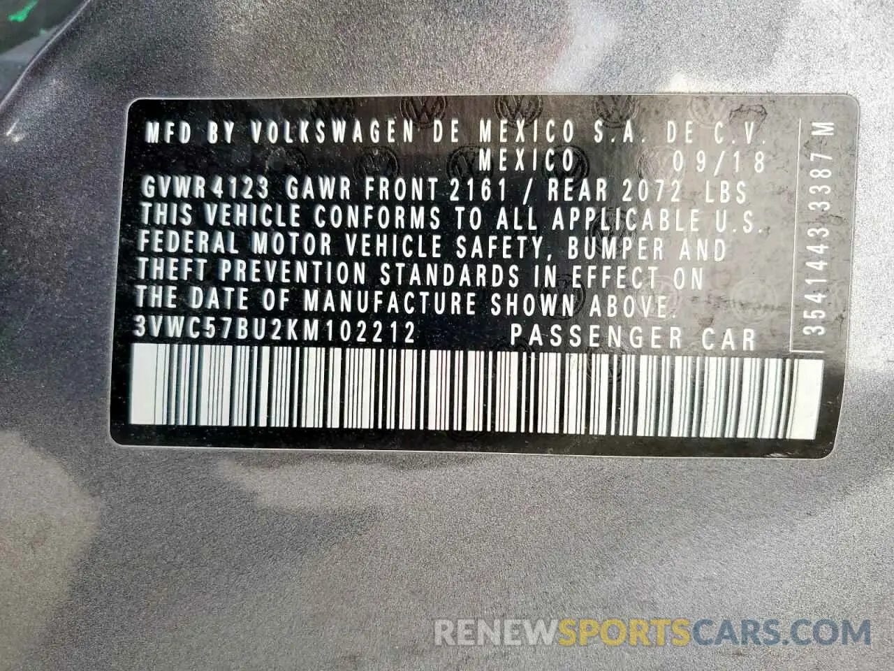 12 Фотография поврежденного автомобиля 3VWC57BU2KM102212 VOLKSWAGEN JETTA 2019