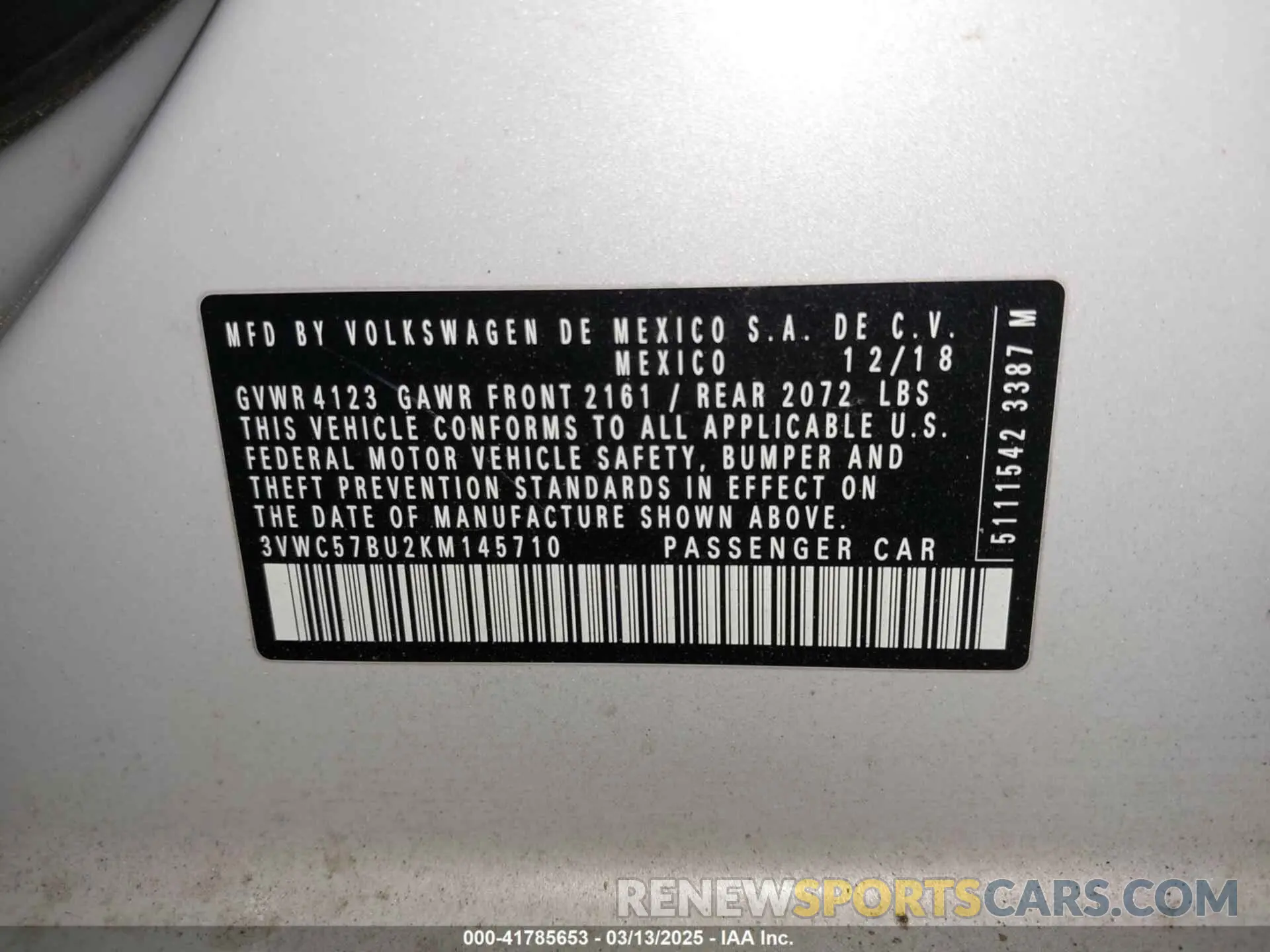 9 Фотография поврежденного автомобиля 3VWC57BU2KM145710 VOLKSWAGEN JETTA 2019