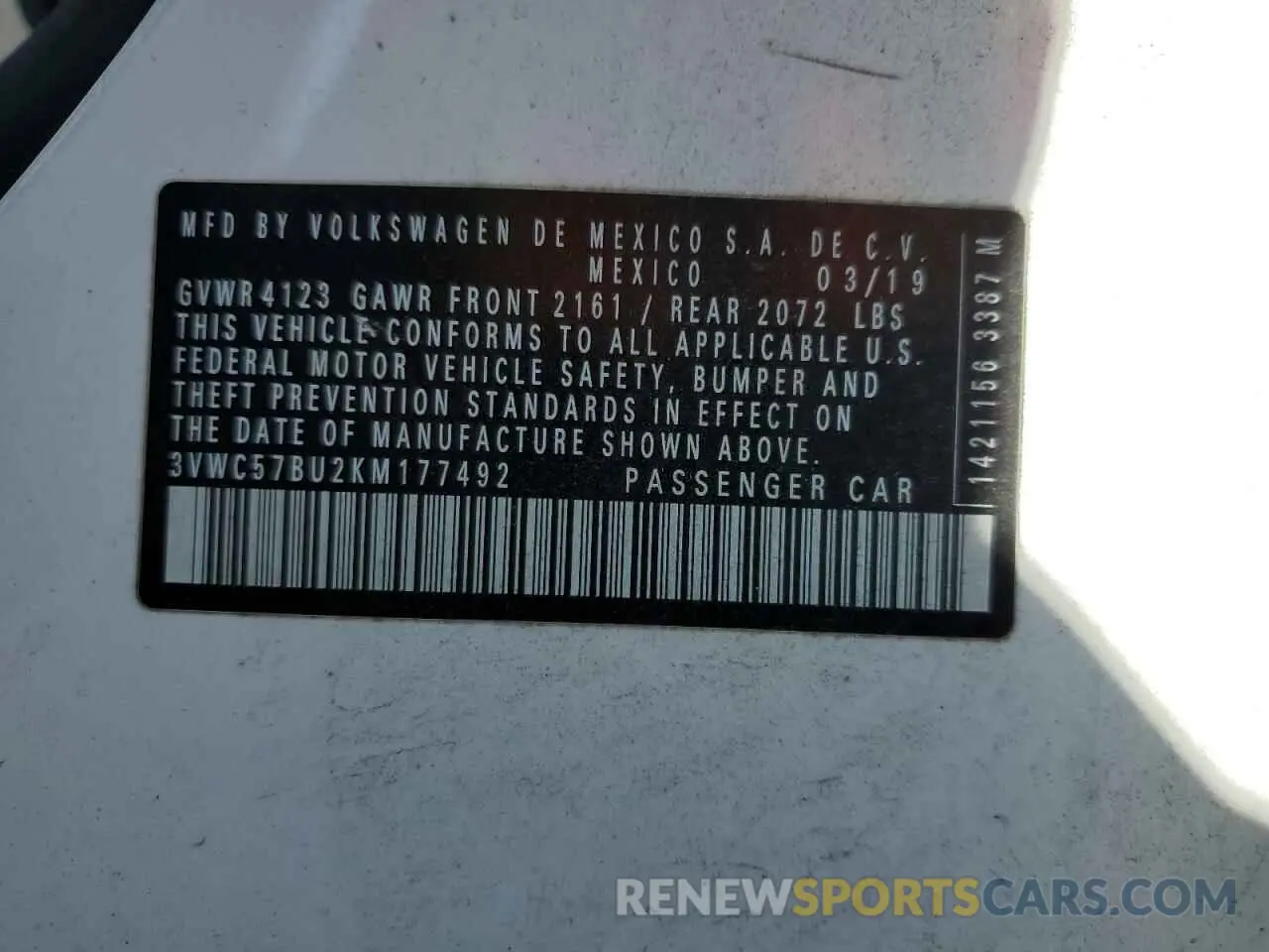 12 Фотография поврежденного автомобиля 3VWC57BU2KM177492 VOLKSWAGEN JETTA 2019