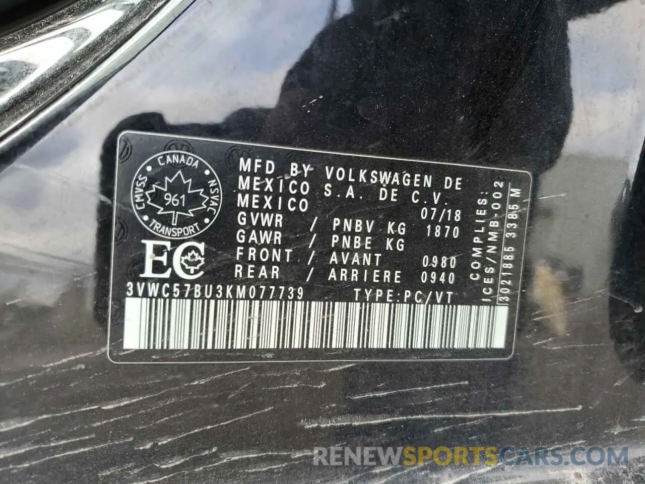 12 Фотография поврежденного автомобиля 3VWC57BU3KM077739 VOLKSWAGEN JETTA 2019