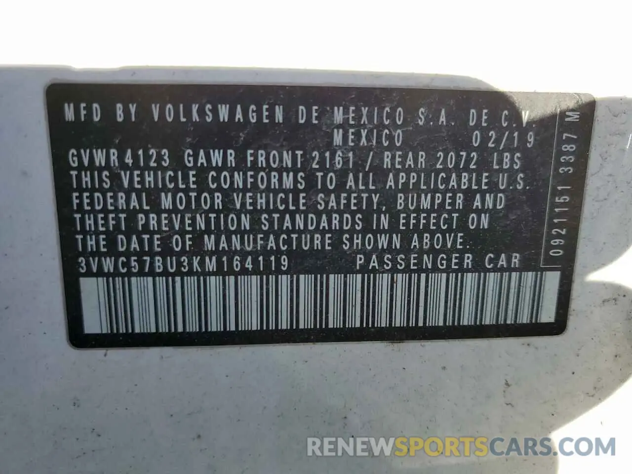 15 Фотография поврежденного автомобиля 3VWC57BU3KM164119 VOLKSWAGEN JETTA 2019