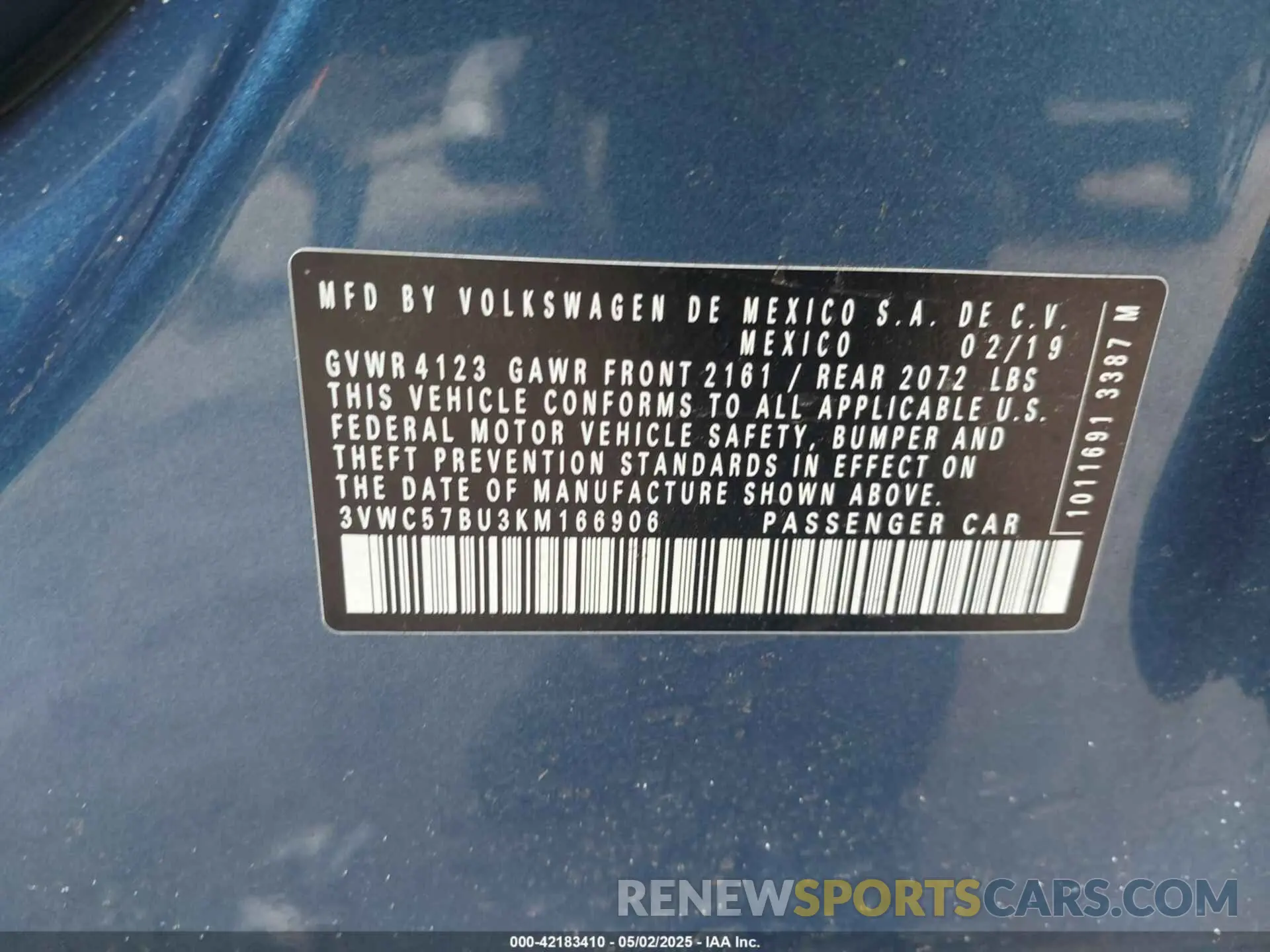 9 Photograph of a damaged car 3VWC57BU3KM166906 VOLKSWAGEN JETTA 2019