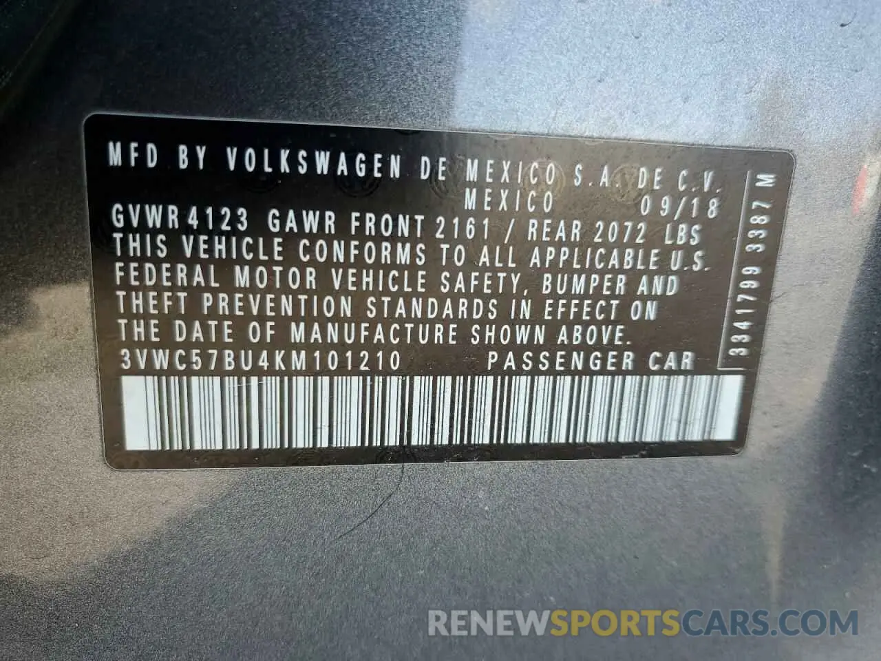 13 Фотография поврежденного автомобиля 3VWC57BU4KM101210 VOLKSWAGEN JETTA 2019