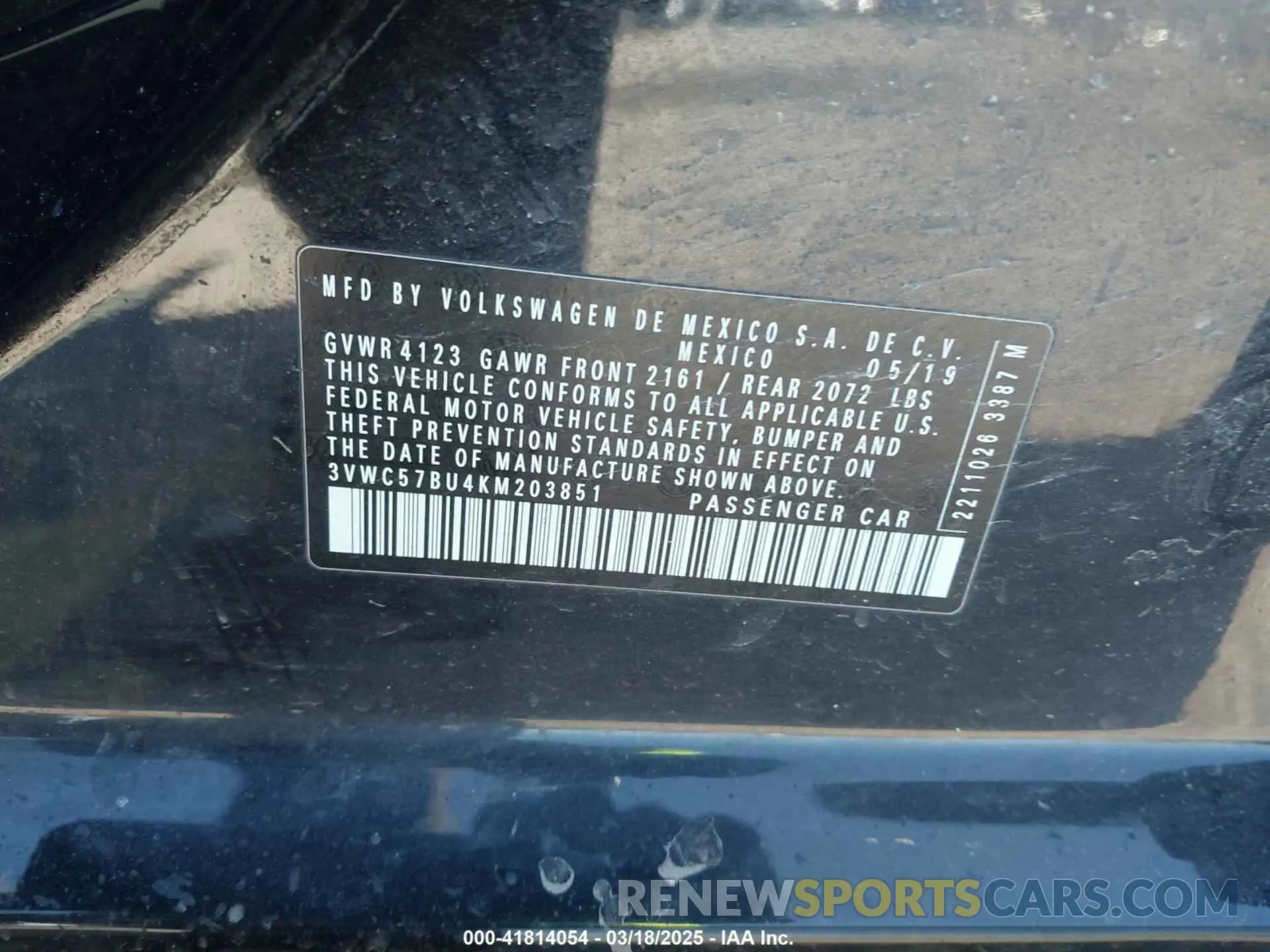9 Фотография поврежденного автомобиля 3VWC57BU4KM203851 VOLKSWAGEN JETTA 2019