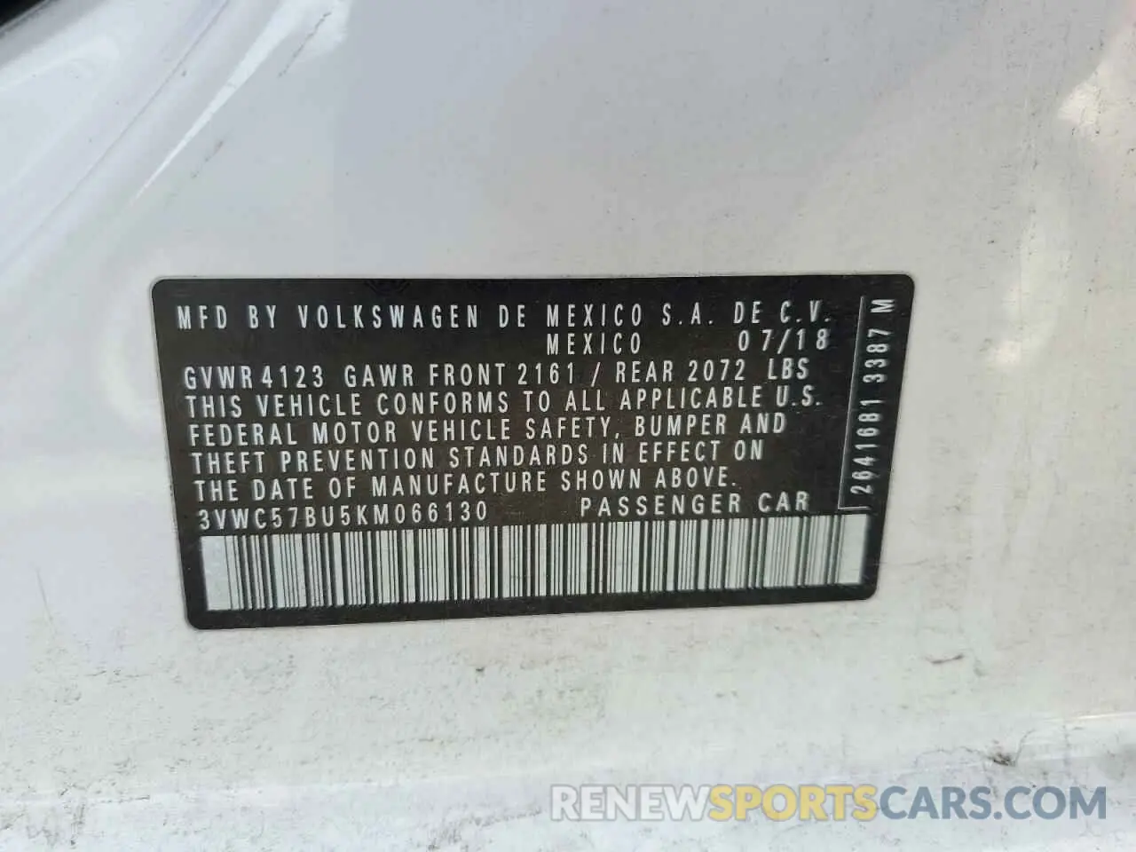 12 Фотография поврежденного автомобиля 3VWC57BU5KM066130 VOLKSWAGEN JETTA 2019