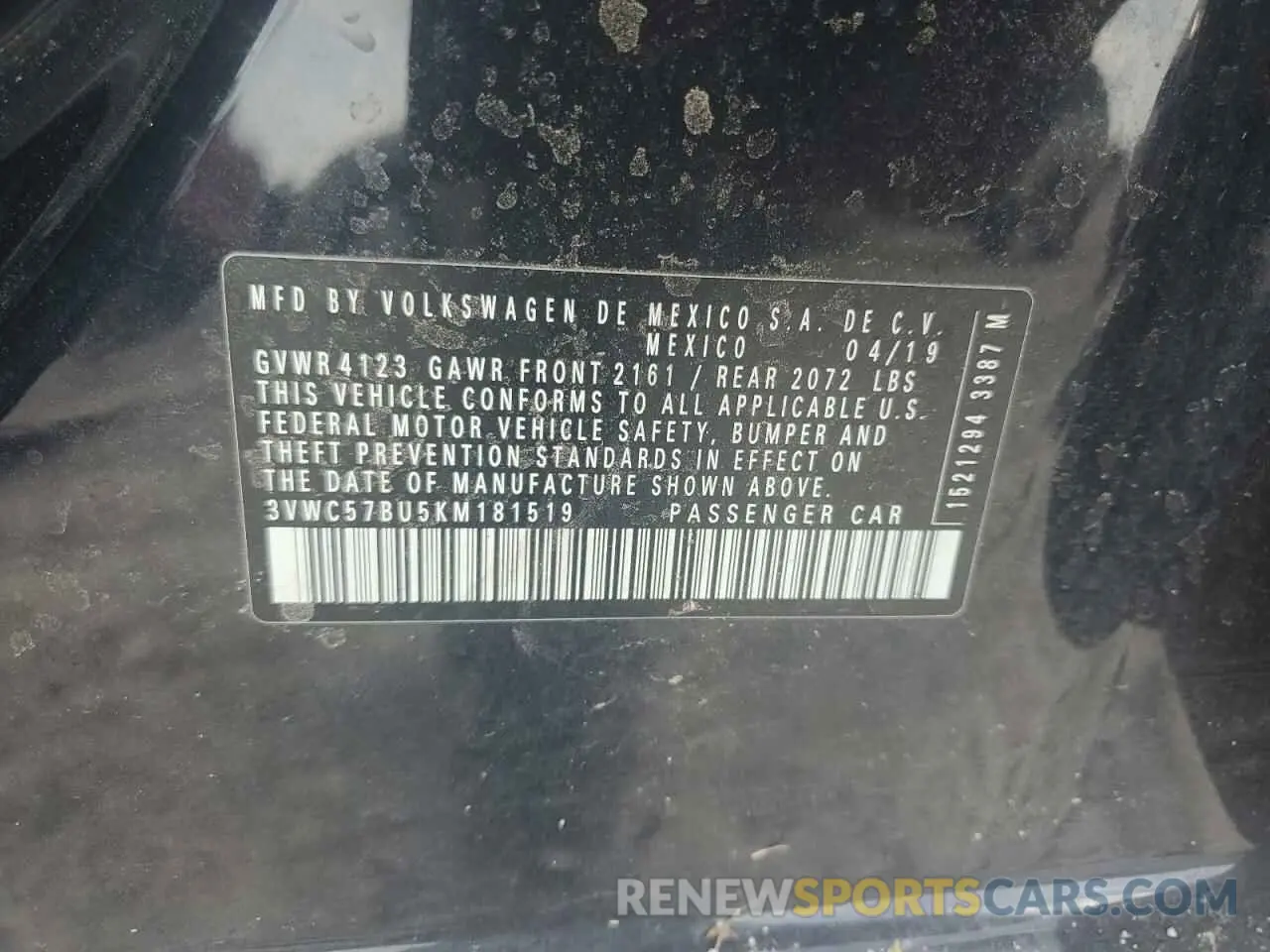 14 Photograph of a damaged car 3VWC57BU5KM181519 VOLKSWAGEN JETTA 2019