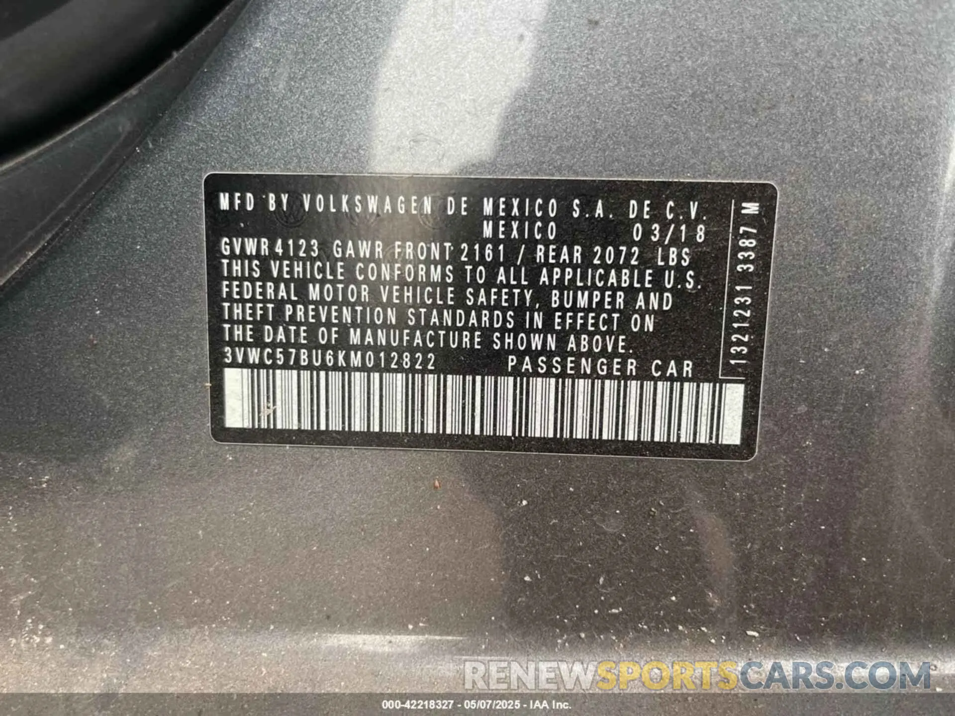 9 Фотография поврежденного автомобиля 3VWC57BU6KM012822 VOLKSWAGEN JETTA 2019