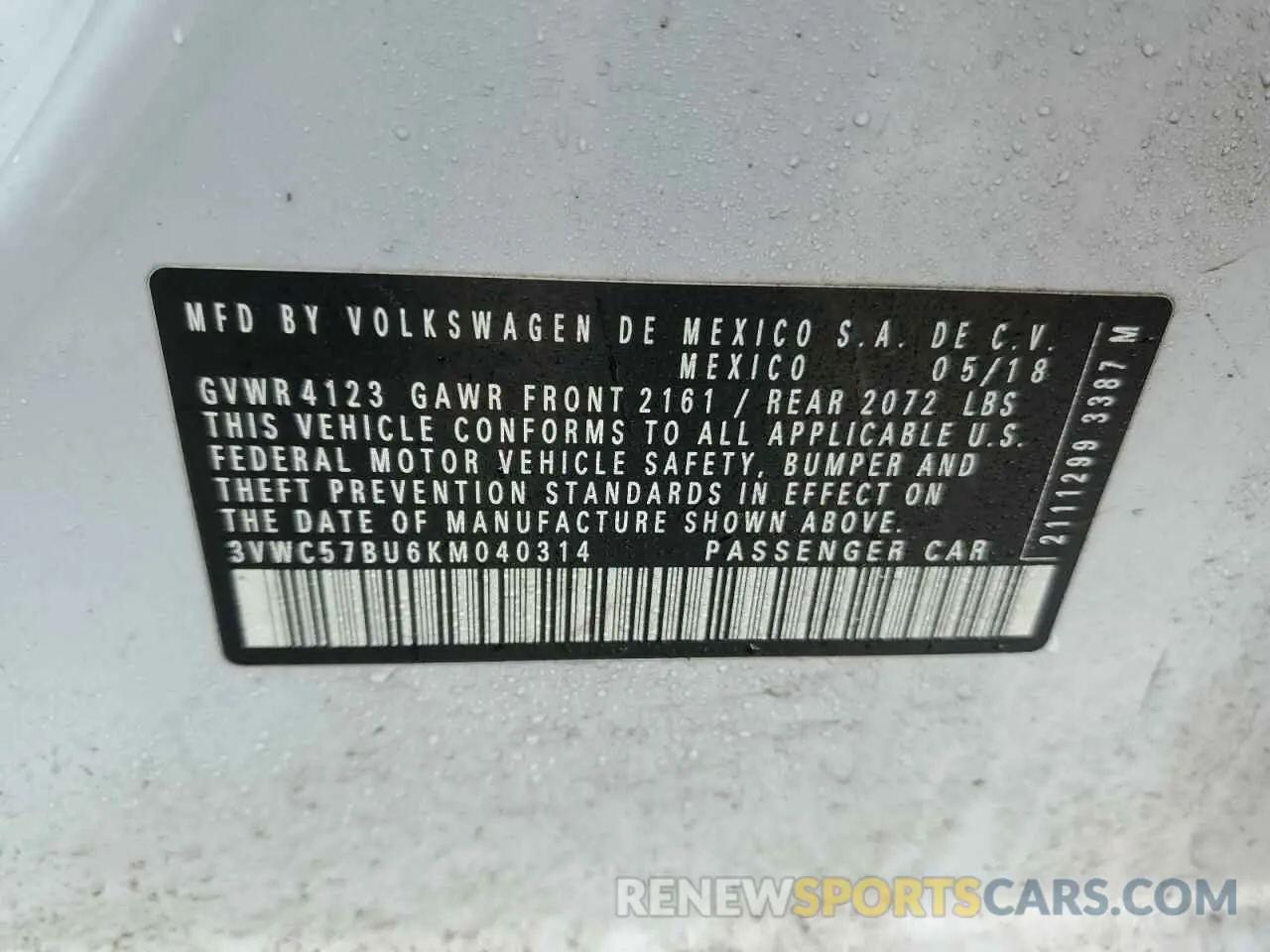 12 Фотография поврежденного автомобиля 3VWC57BU6KM040314 VOLKSWAGEN JETTA 2019