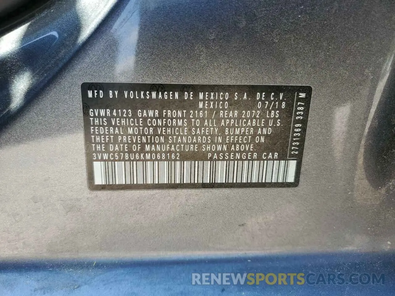 15 Фотография поврежденного автомобиля 3VWC57BU6KM068162 VOLKSWAGEN JETTA 2019