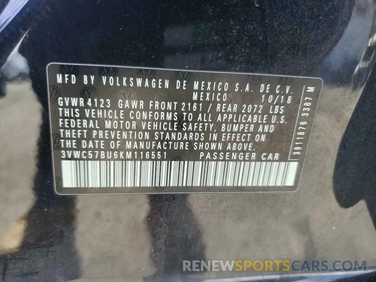 13 Фотография поврежденного автомобиля 3VWC57BU6KM116551 VOLKSWAGEN JETTA 2019