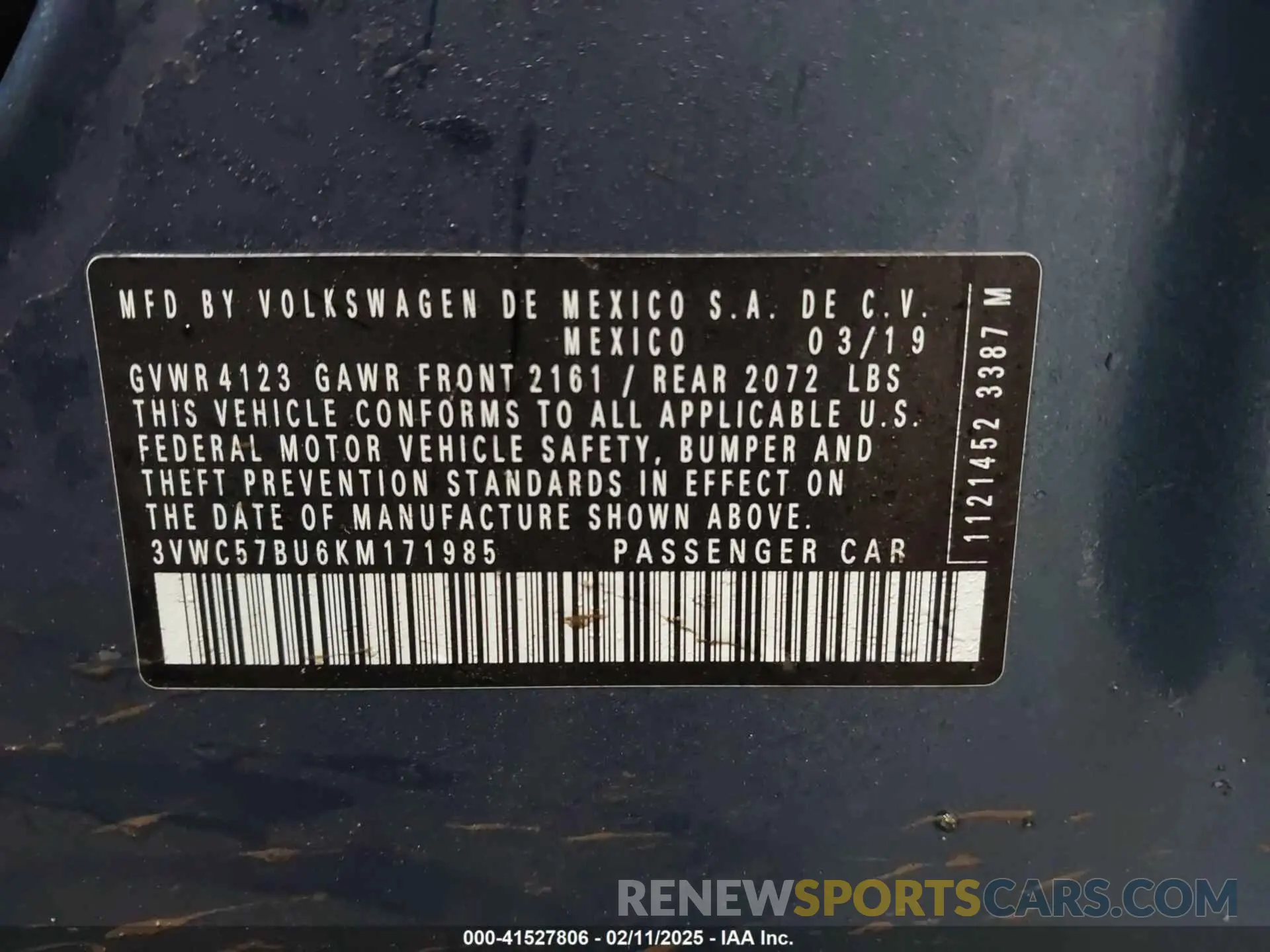 9 Photograph of a damaged car 3VWC57BU6KM171985 VOLKSWAGEN JETTA 2019