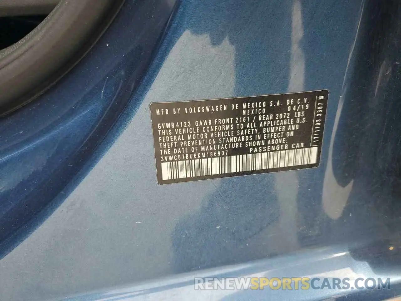 15 Photograph of a damaged car 3VWC57BU6KM186907 VOLKSWAGEN JETTA 2019