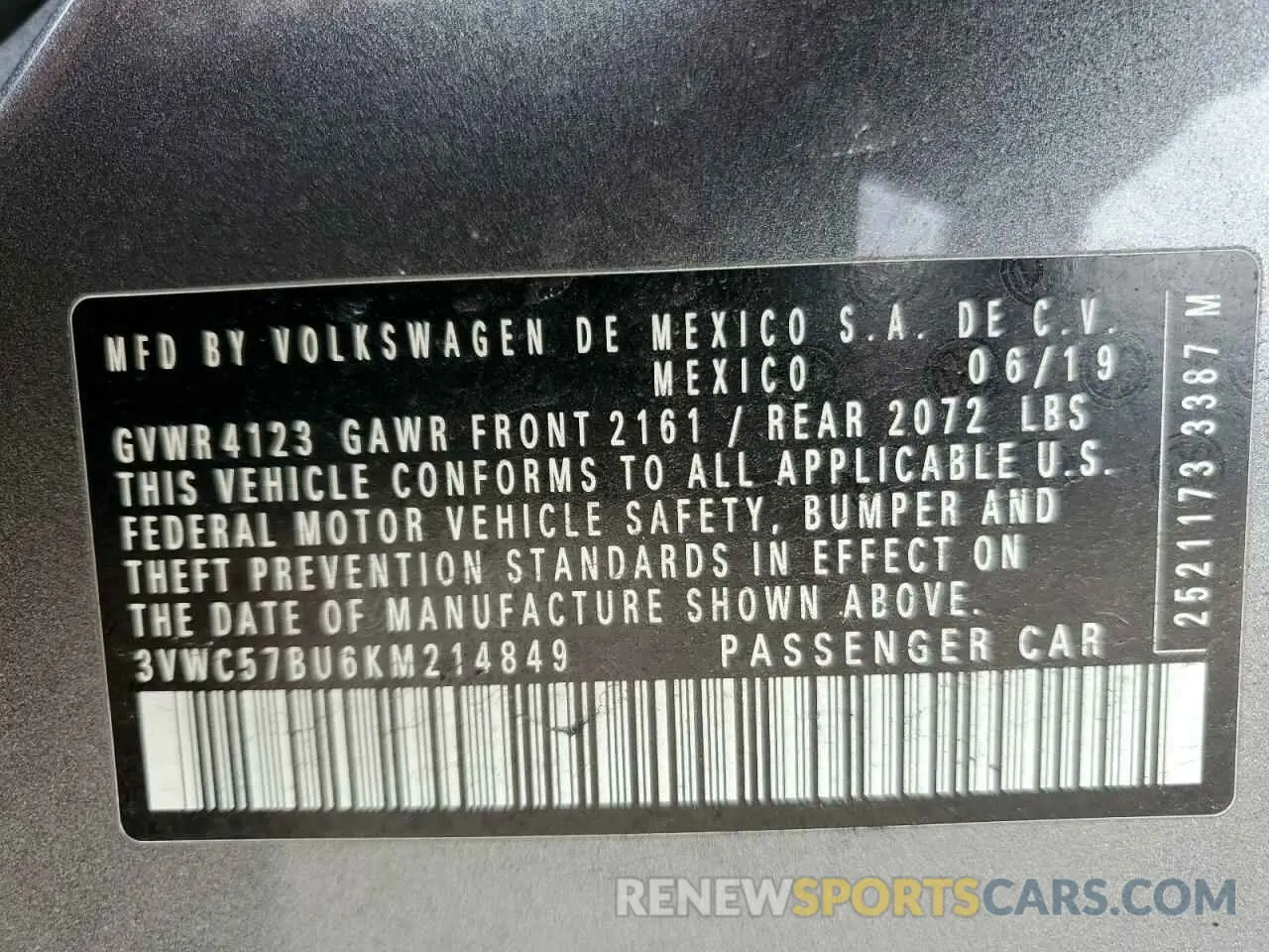 14 Фотография поврежденного автомобиля 3VWC57BU6KM214849 VOLKSWAGEN JETTA 2019