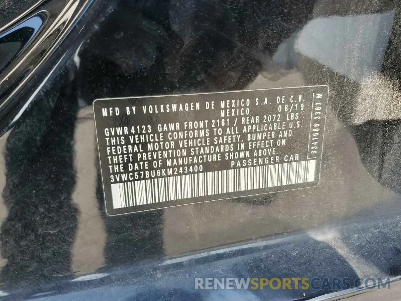 12 Фотография поврежденного автомобиля 3VWC57BU6KM243400 VOLKSWAGEN JETTA 2019