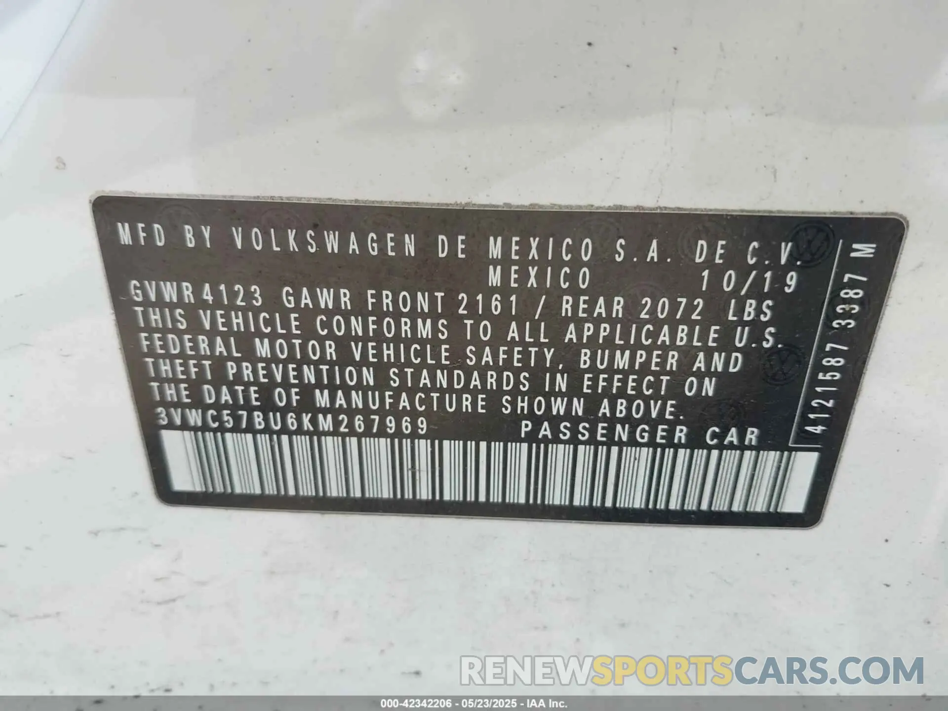 9 Фотография поврежденного автомобиля 3VWC57BU6KM267969 VOLKSWAGEN JETTA 2019