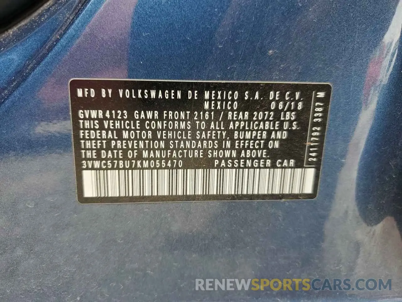 13 Фотография поврежденного автомобиля 3VWC57BU7KM055470 VOLKSWAGEN JETTA 2019
