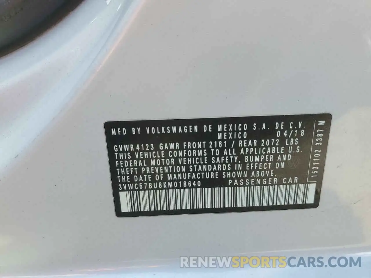 12 Фотография поврежденного автомобиля 3VWC57BU8KM018640 VOLKSWAGEN JETTA 2019