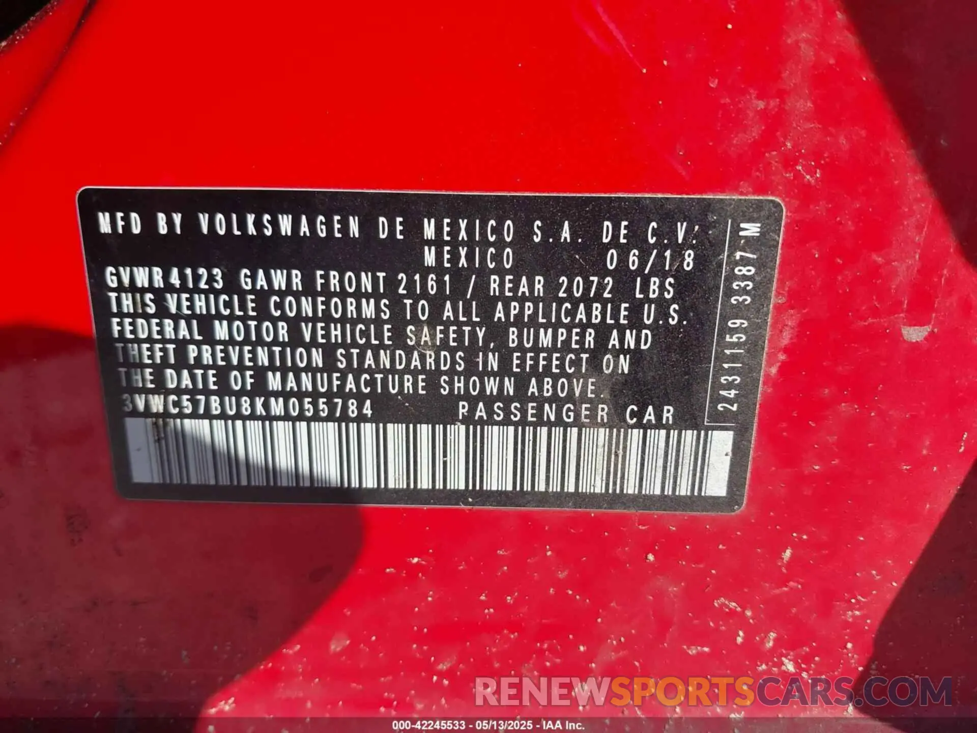 9 Фотография поврежденного автомобиля 3VWC57BU8KM055784 VOLKSWAGEN JETTA 2019