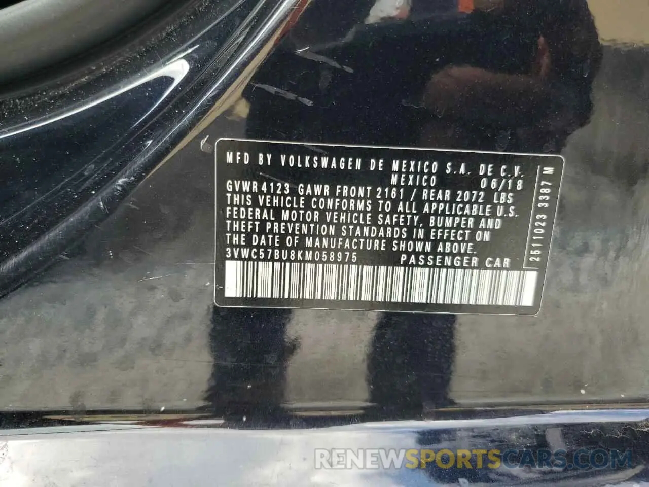 13 Photograph of a damaged car 3VWC57BU8KM058975 VOLKSWAGEN JETTA 2019