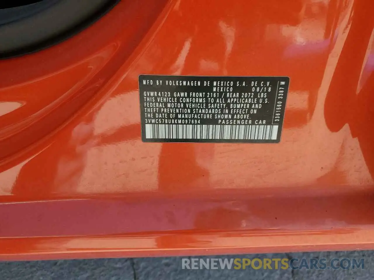 13 Фотография поврежденного автомобиля 3VWC57BU8KM097694 VOLKSWAGEN JETTA 2019