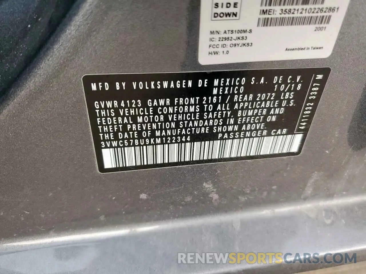 12 Фотография поврежденного автомобиля 3VWC57BU9KM122344 VOLKSWAGEN JETTA 2019