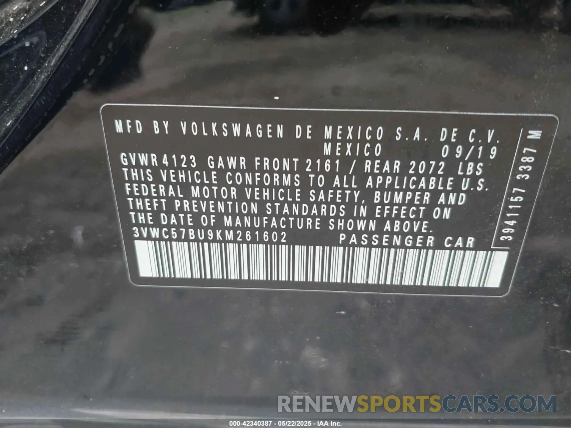 9 Фотография поврежденного автомобиля 3VWC57BU9KM261602 VOLKSWAGEN JETTA 2019