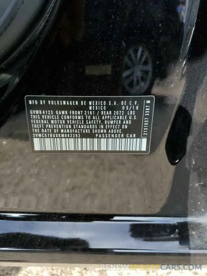 12 Фотография поврежденного автомобиля 3VWC57BUXKM042292 VOLKSWAGEN JETTA 2019