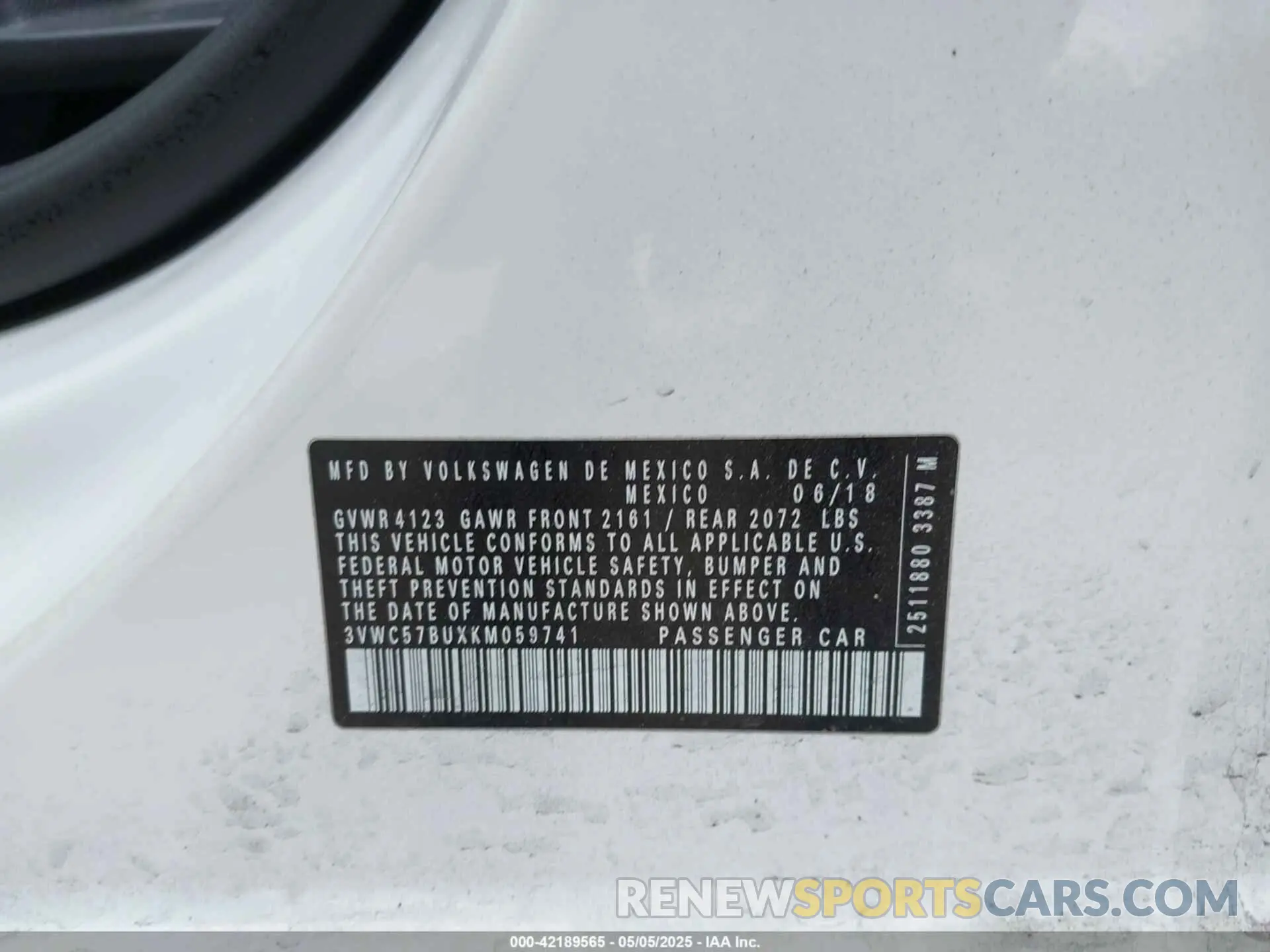9 Photograph of a damaged car 3VWC57BUXKM059741 VOLKSWAGEN JETTA 2019