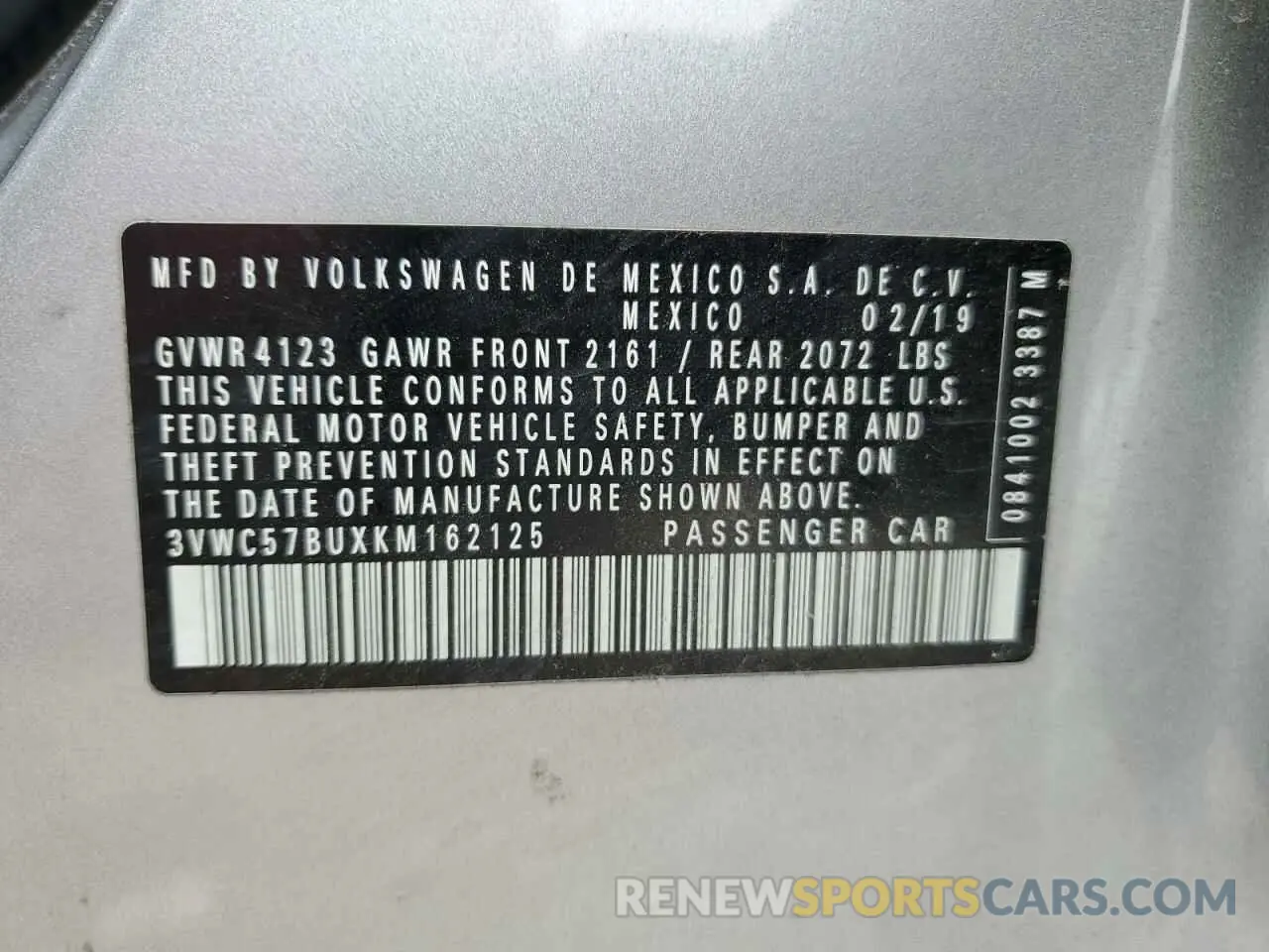 12 Фотография поврежденного автомобиля 3VWC57BUXKM162125 VOLKSWAGEN JETTA 2019