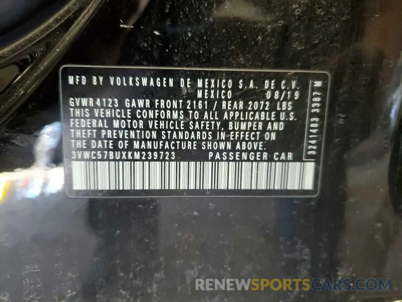 13 Photograph of a damaged car 3VWC57BUXKM239723 VOLKSWAGEN JETTA 2019