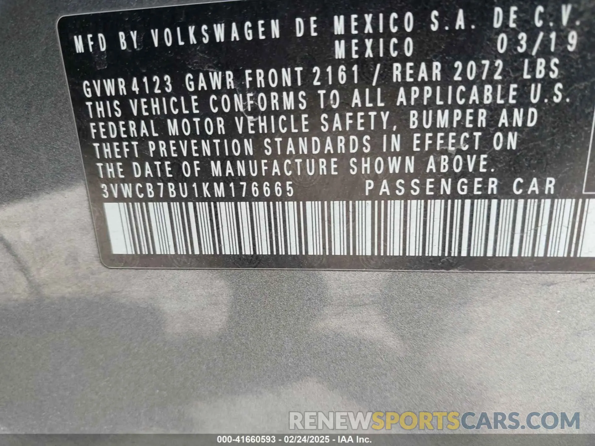 8 Фотография поврежденного автомобиля 3VWCB7BU1KM176665 VOLKSWAGEN JETTA 2019