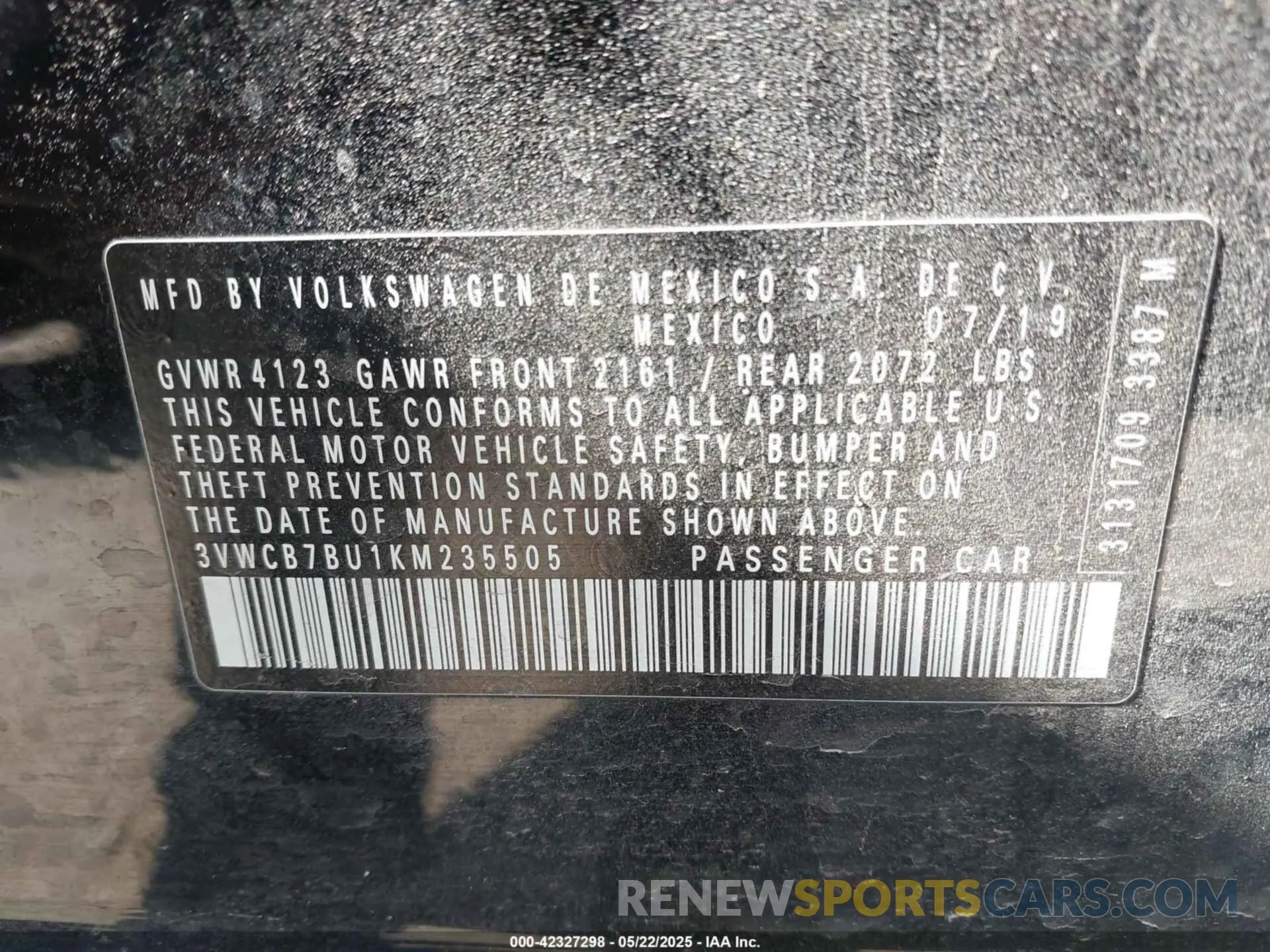 9 Фотография поврежденного автомобиля 3VWCB7BU1KM235505 VOLKSWAGEN JETTA 2019