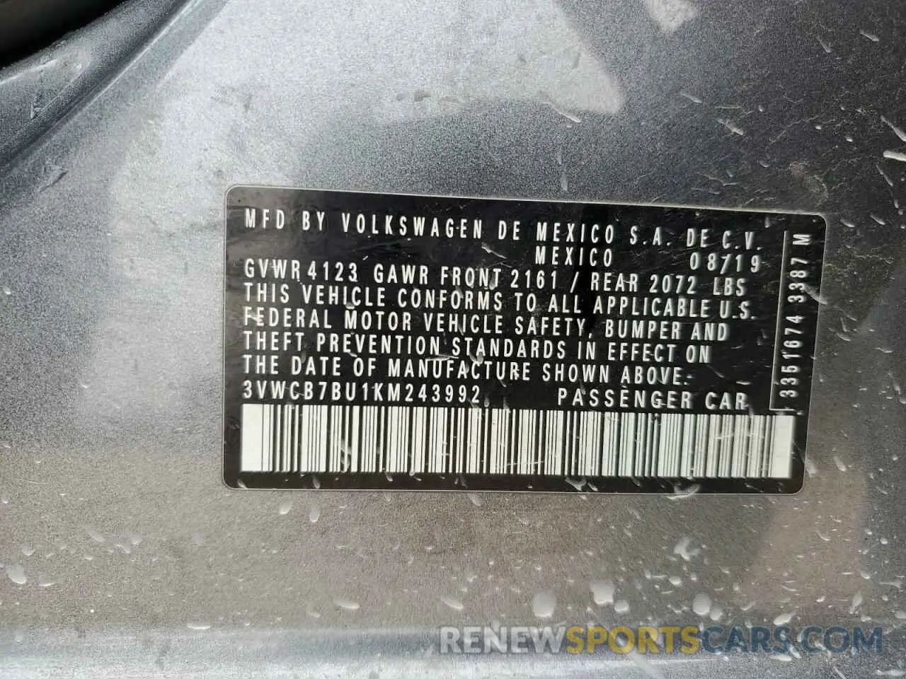 12 Фотография поврежденного автомобиля 3VWCB7BU1KM243992 VOLKSWAGEN JETTA 2019